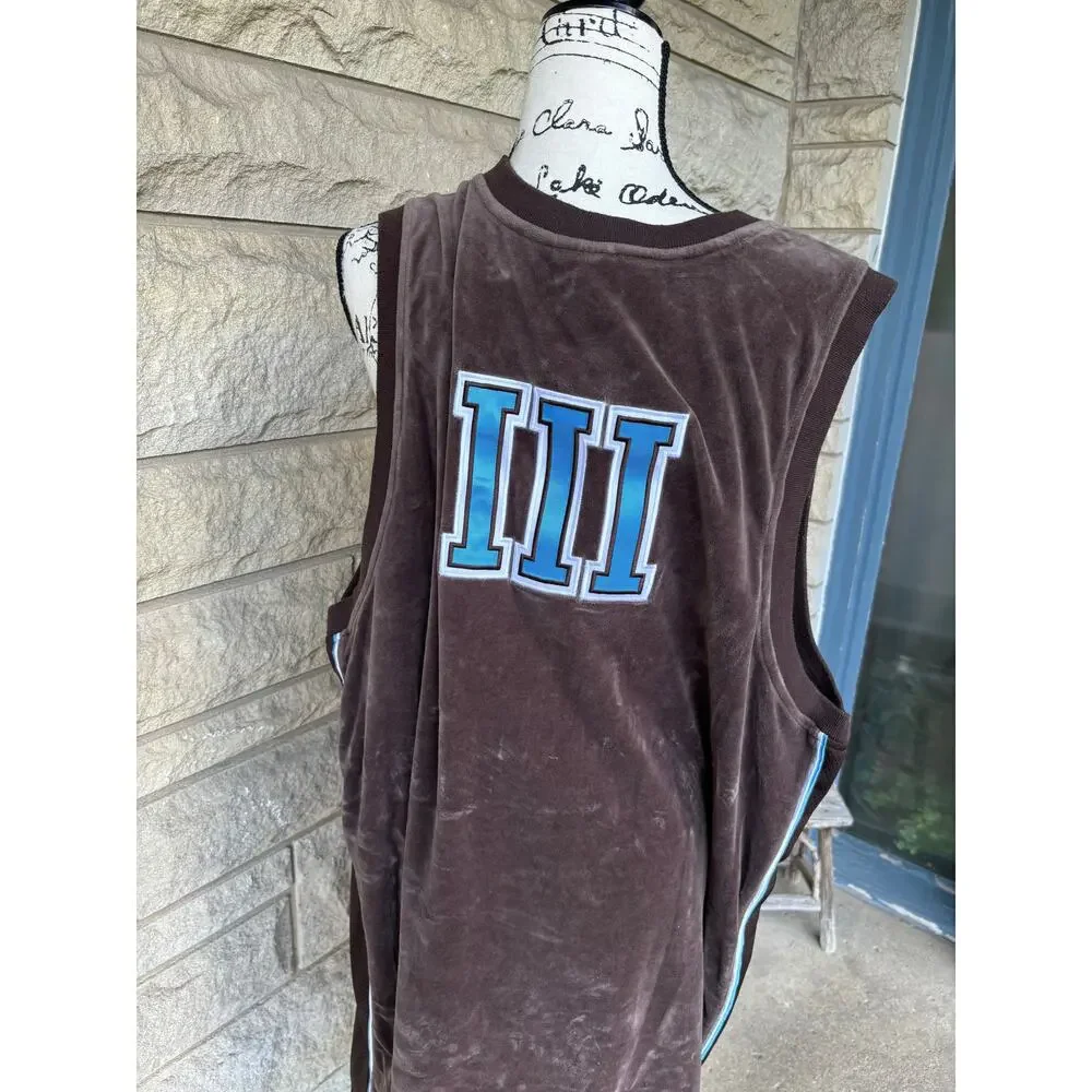 vintage Velour patchwork adidas jersey queens brown - Picture 6 of 6